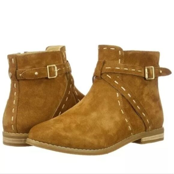 Hush puppies size 7 genuine suede leather ankle boots worry free suede - Picture 1 of 9